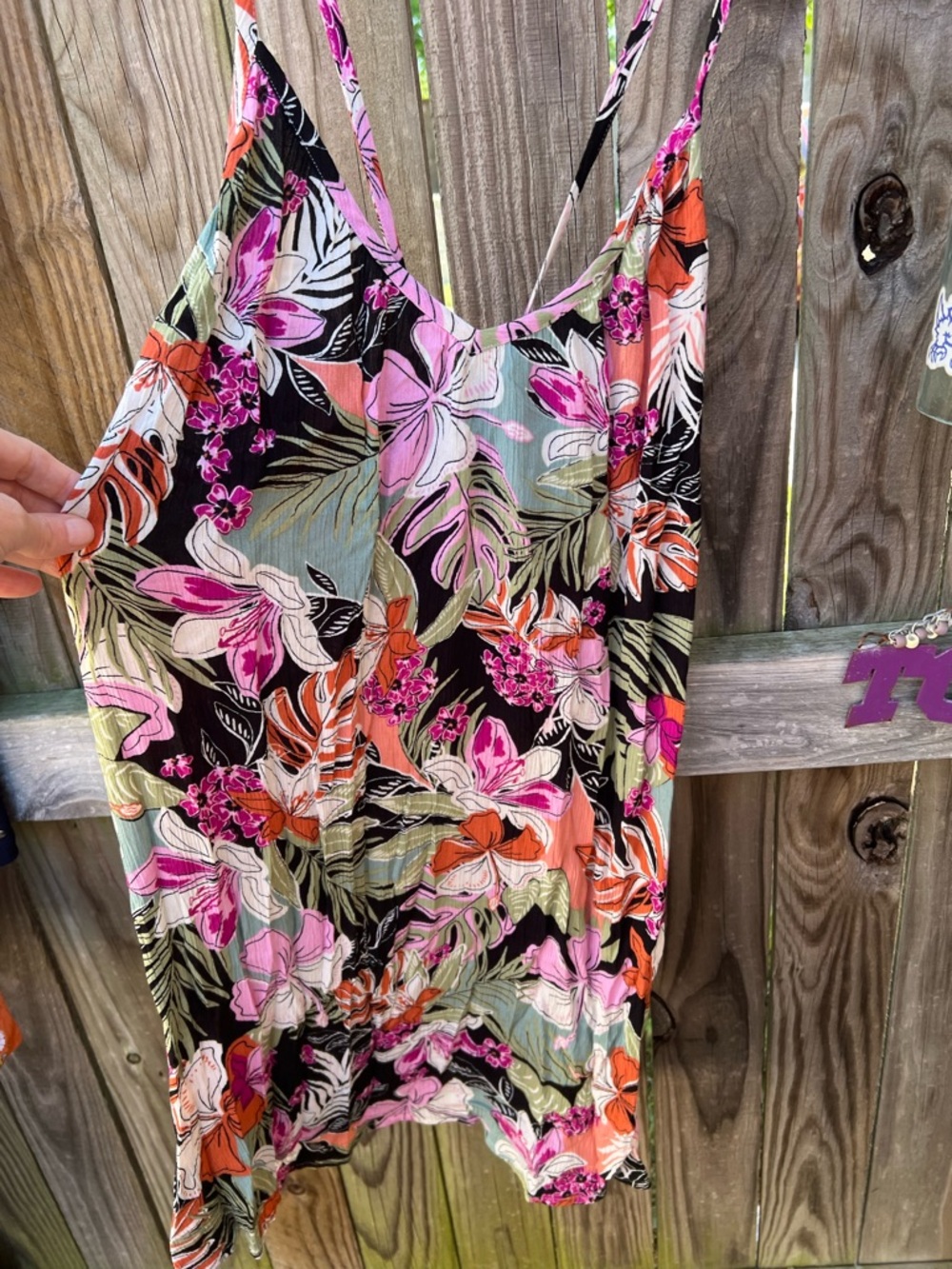 👗Roxy Black Summer fling Floral spaghetti straps dress. - Picture 6 of 12